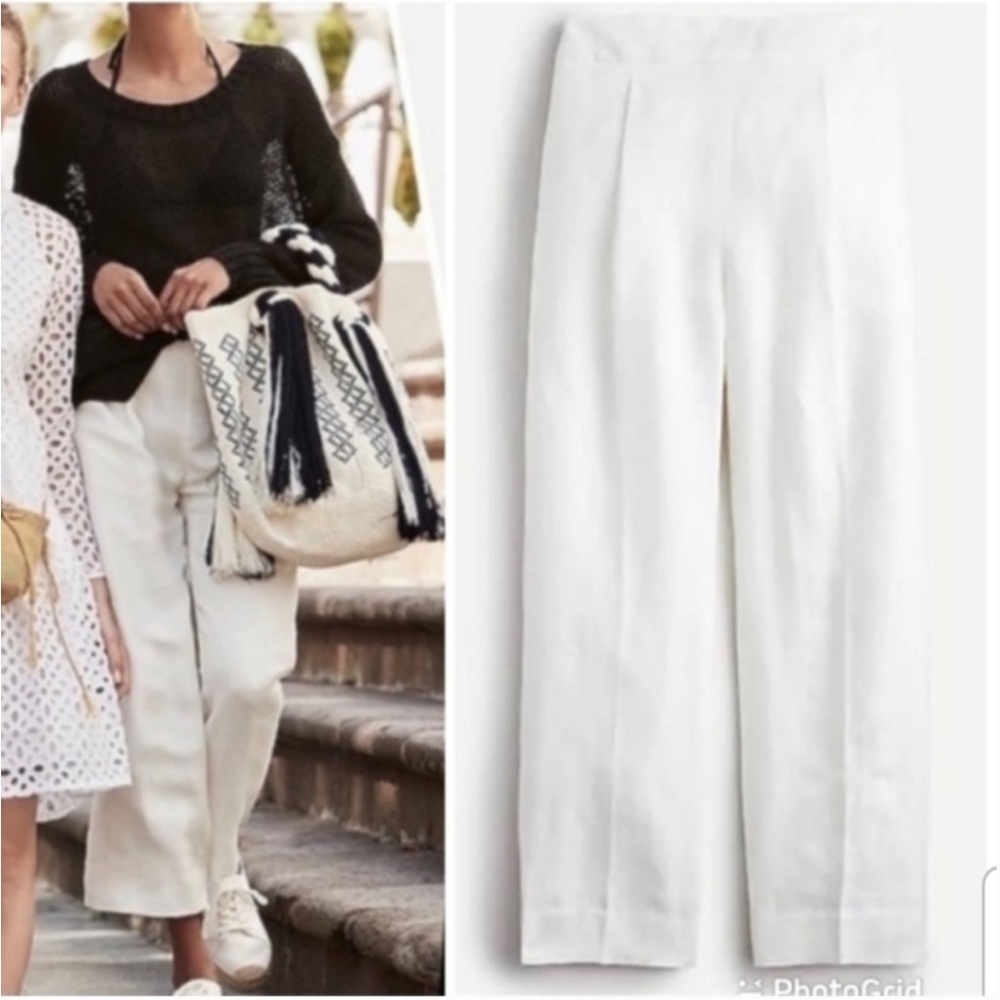 J. Crew High Rise Linen blend dress pants Size 4